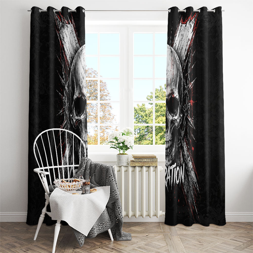 Generation X Skull Window Curtain Distressed Heavy Metal Grunge