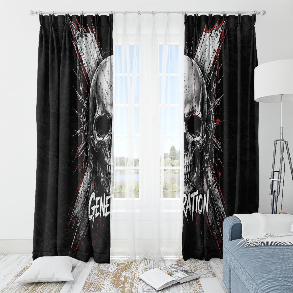 Generation X Skull Window Curtain Distressed Heavy Metal Grunge