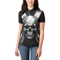 Generation X Skull Women Polo Shirt Distressed Heavy Metal Grunge