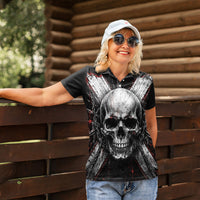 Generation X Skull Women Polo Shirt Distressed Heavy Metal Grunge