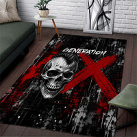 Generation X Mohawk Skull Area Rug Distressed Punk Rock Grunge