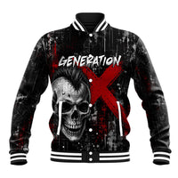 Generation X Mohawk Skull Baseball Jacket Distressed Punk Rock Grunge