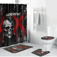 Generation X Mohawk Skull Bathroom Set Distressed Punk Rock Grunge