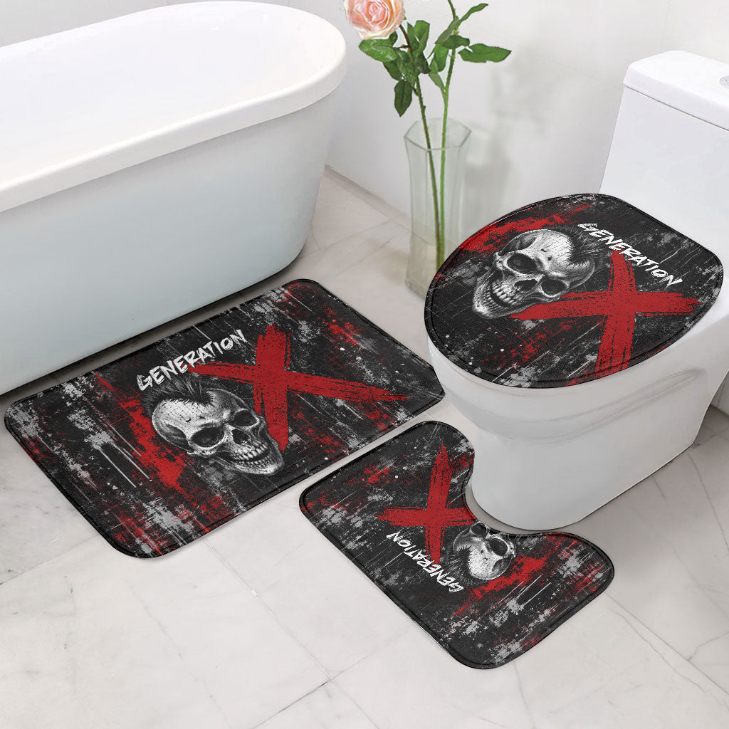 Generation X Mohawk Skull Bathroom Set Distressed Punk Rock Grunge