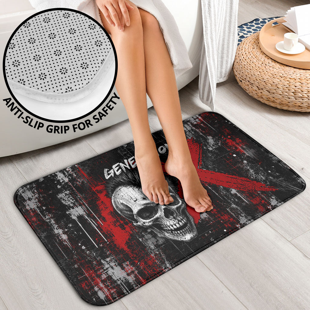 Generation X Mohawk Skull Bathroom Set Distressed Punk Rock Grunge