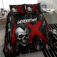 Generation X Mohawk Skull Bedding Set Distressed Punk Rock Grunge