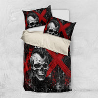 Generation X Mohawk Skull Bedding Set Distressed Punk Rock Grunge