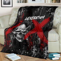 Generation X Mohawk Skull Blanket Distressed Punk Rock Grunge