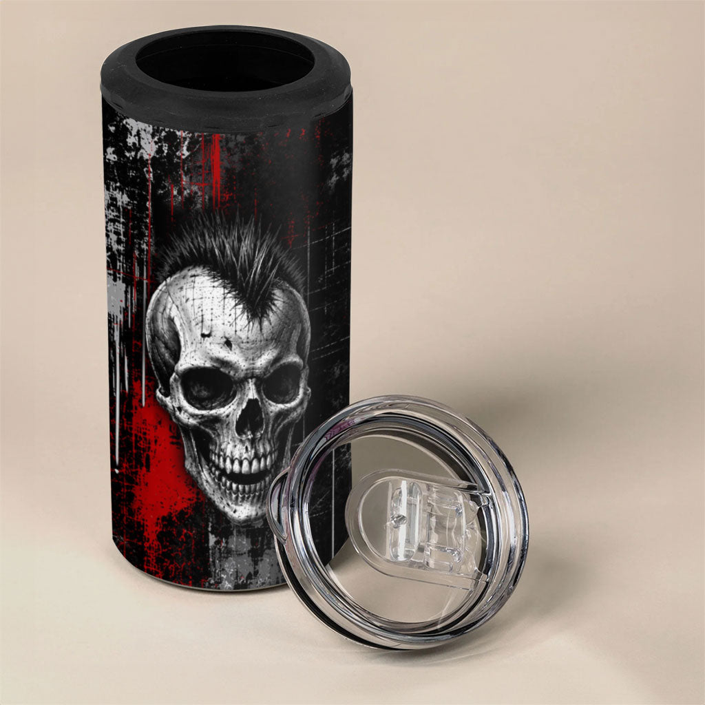 Generation X Mohawk Skull 4 in 1 Can Cooler Tumbler Distressed Punk Rock Grunge
