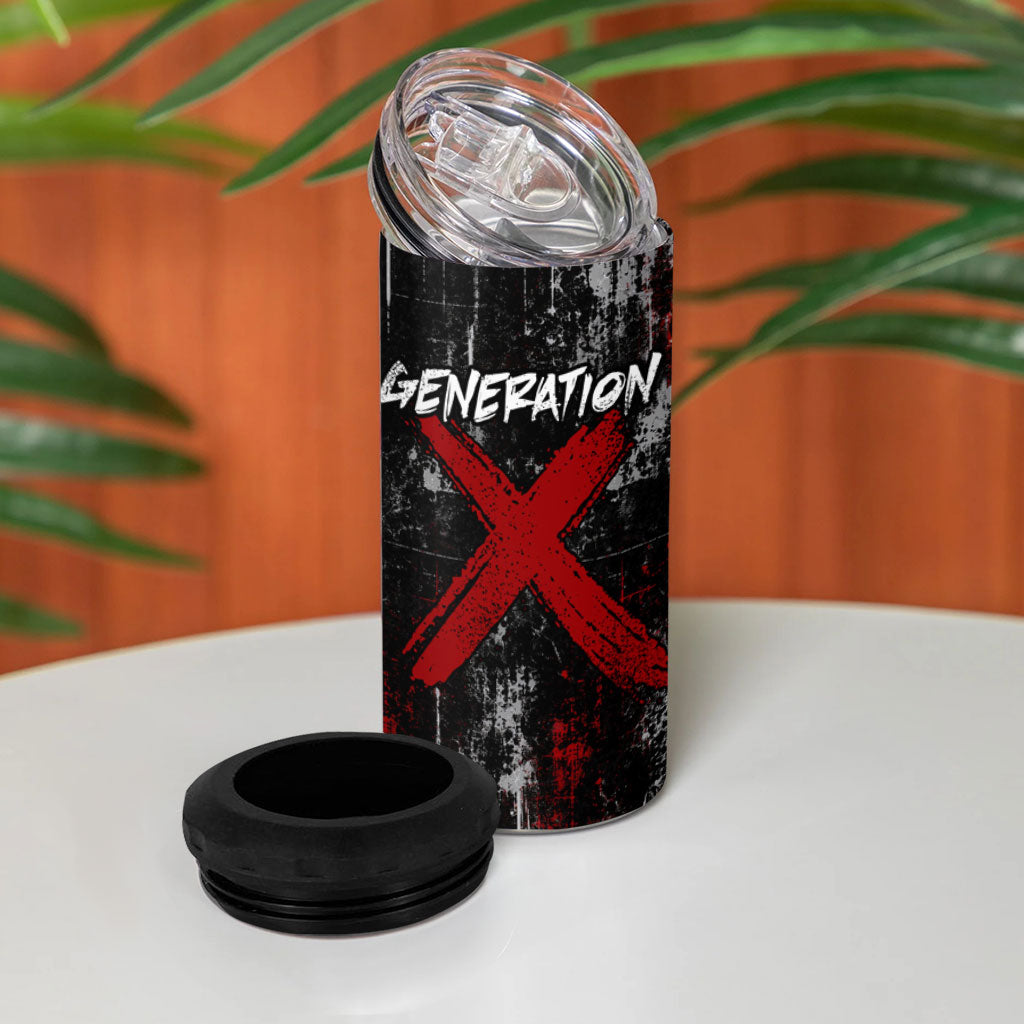 Generation X Mohawk Skull 4 in 1 Can Cooler Tumbler Distressed Punk Rock Grunge