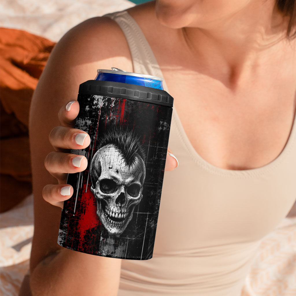Generation X Mohawk Skull 4 in 1 Can Cooler Tumbler Distressed Punk Rock Grunge