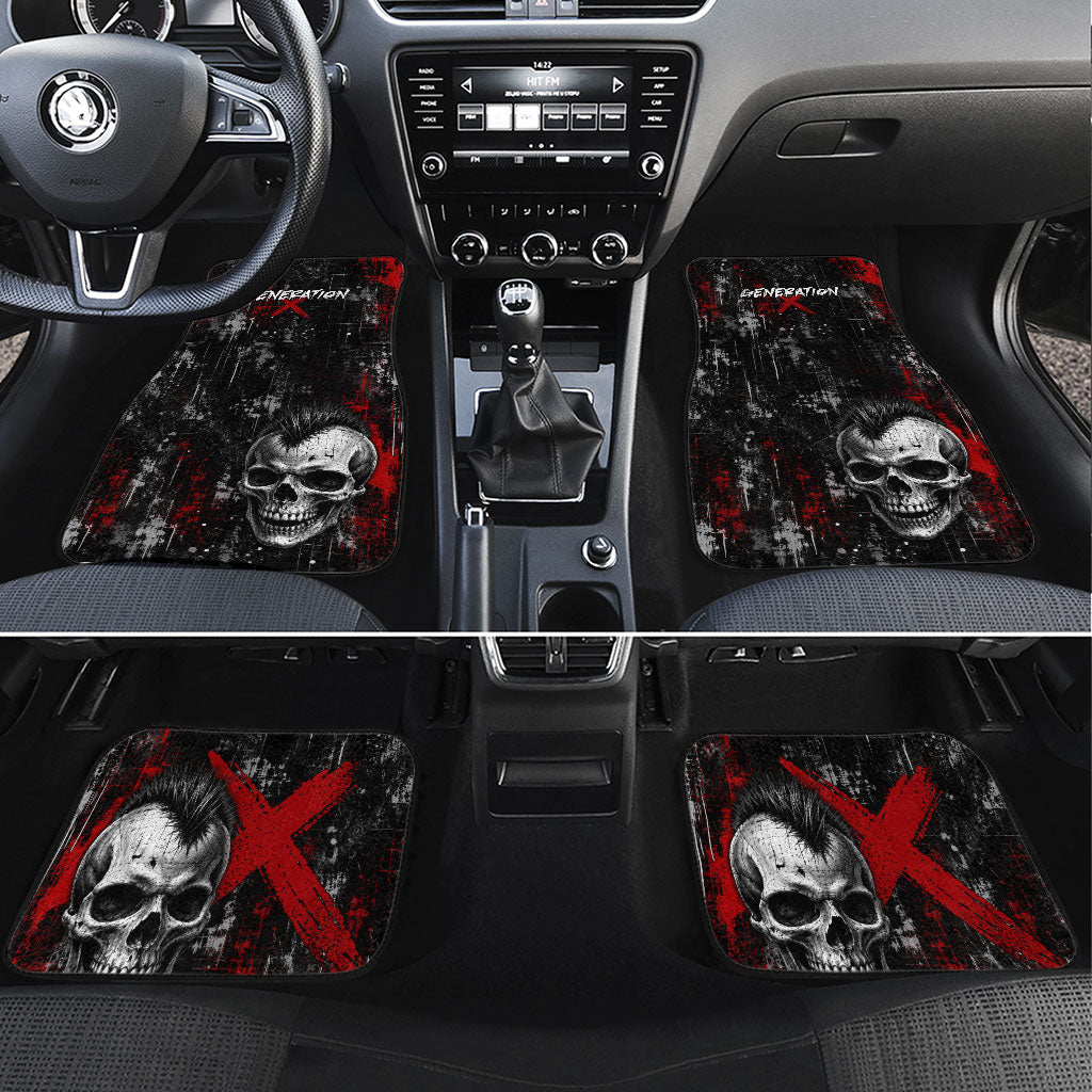 Generation X Mohawk Skull Car Mats Distressed Punk Rock Grunge