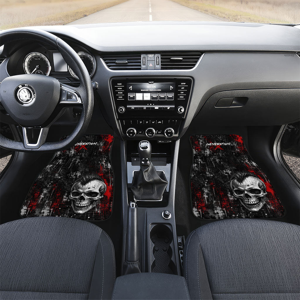 Generation X Mohawk Skull Car Mats Distressed Punk Rock Grunge