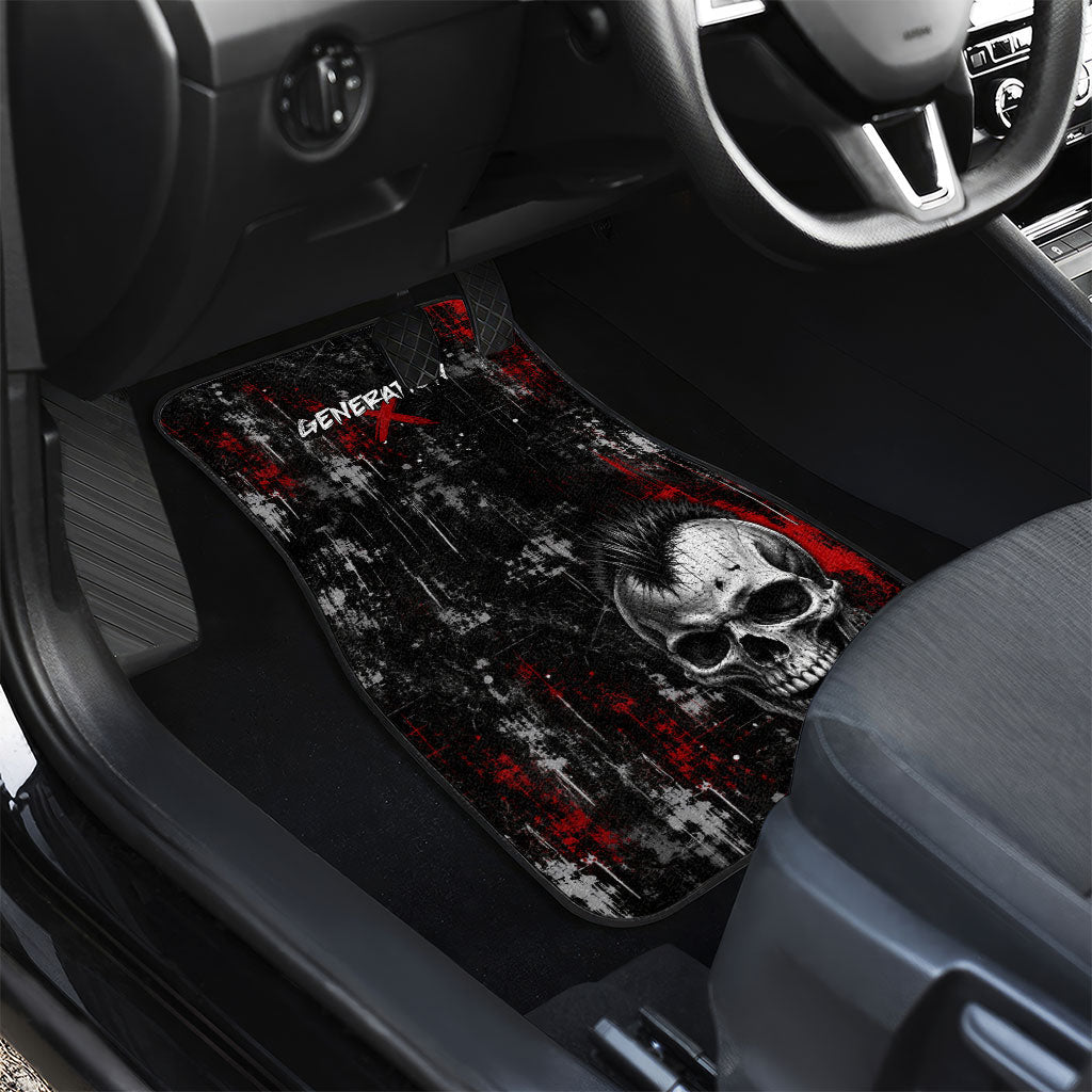 Generation X Mohawk Skull Car Mats Distressed Punk Rock Grunge