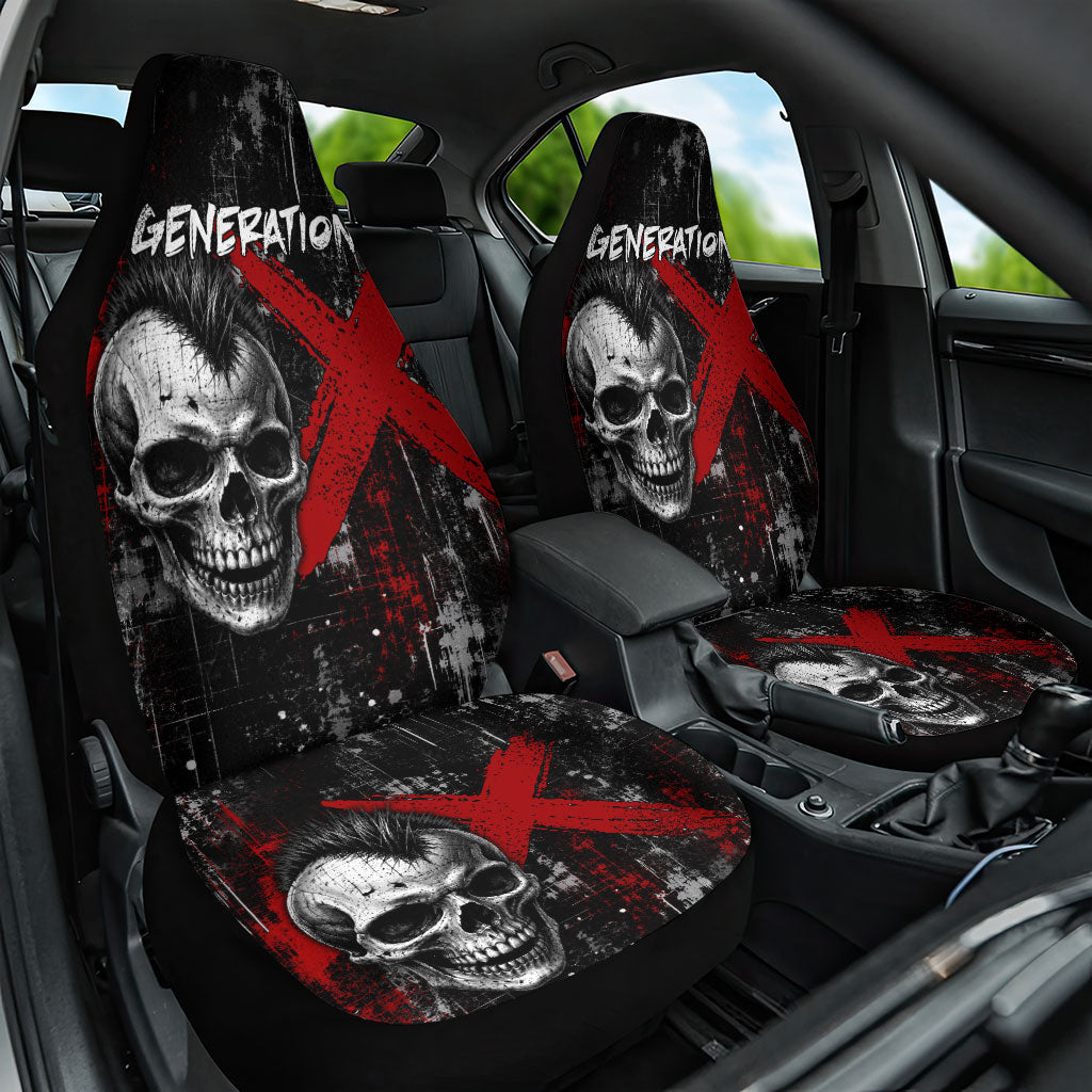 Generation X Mohawk Skull Car Seat Cover Distressed Punk Rock Grunge