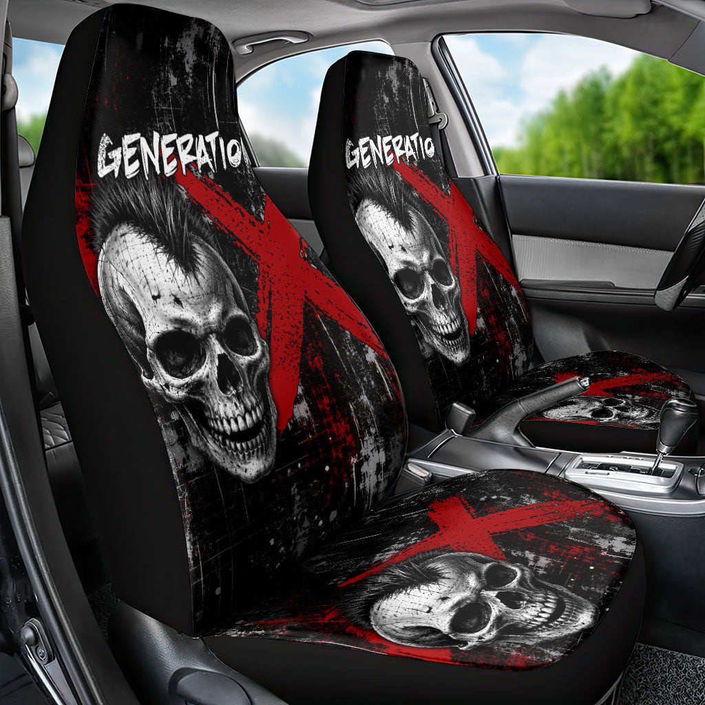 Generation X Mohawk Skull Car Seat Cover Distressed Punk Rock Grunge