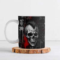 Generation X Mohawk Skull Ceramic Mug Distressed Punk Rock Grunge