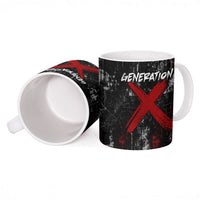 Generation X Mohawk Skull Ceramic Mug Distressed Punk Rock Grunge