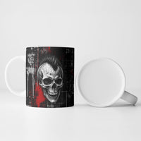 Generation X Mohawk Skull Ceramic Mug Distressed Punk Rock Grunge