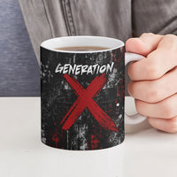 Generation X Mohawk Skull Ceramic Mug Distressed Punk Rock Grunge