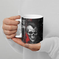Generation X Mohawk Skull Ceramic Mug Distressed Punk Rock Grunge