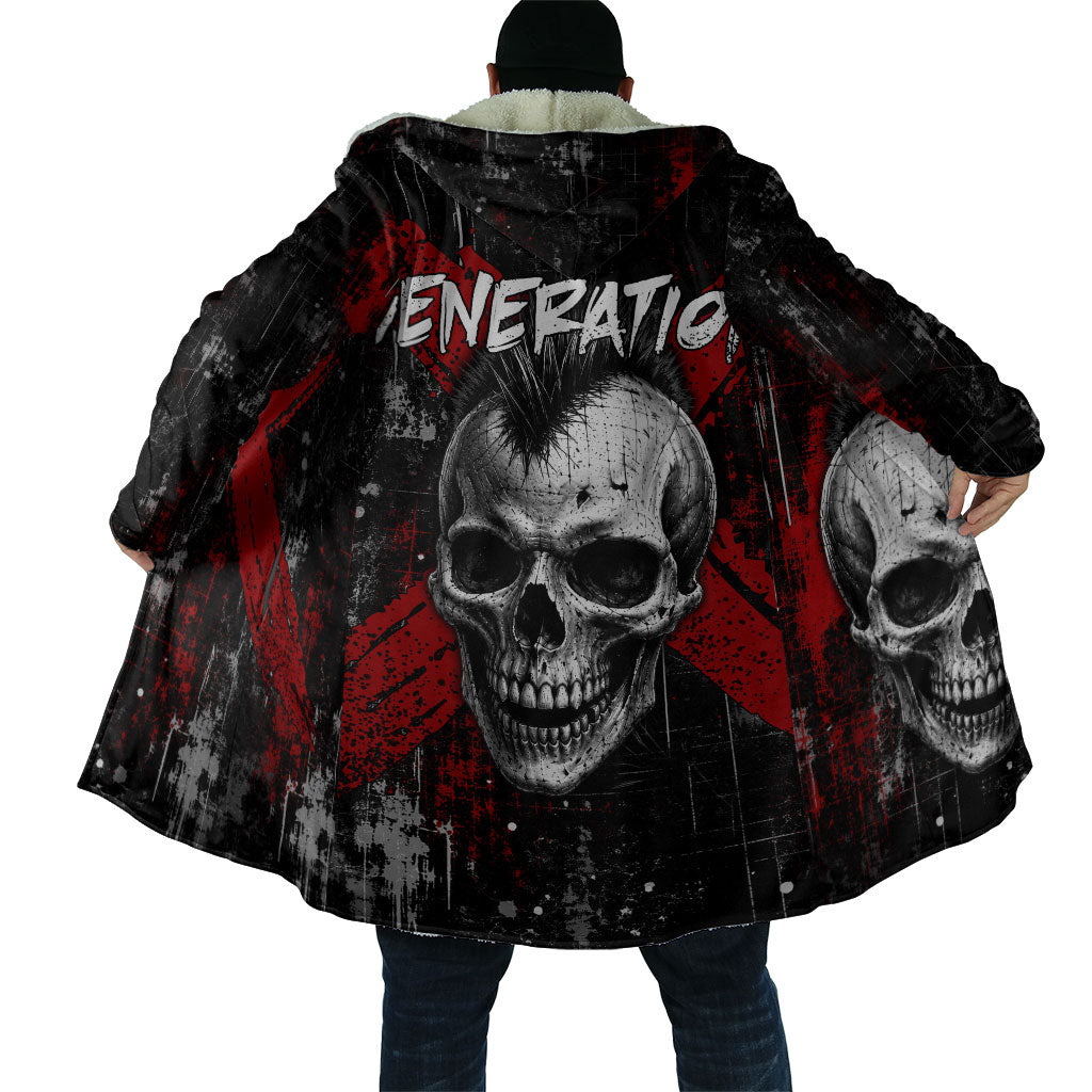 Generation X Mohawk Skull Cloak Distressed Punk Rock Grunge