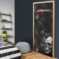 Generation X Mohawk Skull Door Cover Distressed Punk Rock Grunge