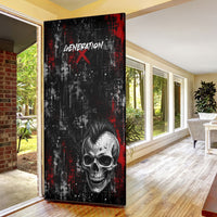 Generation X Mohawk Skull Door Cover Distressed Punk Rock Grunge