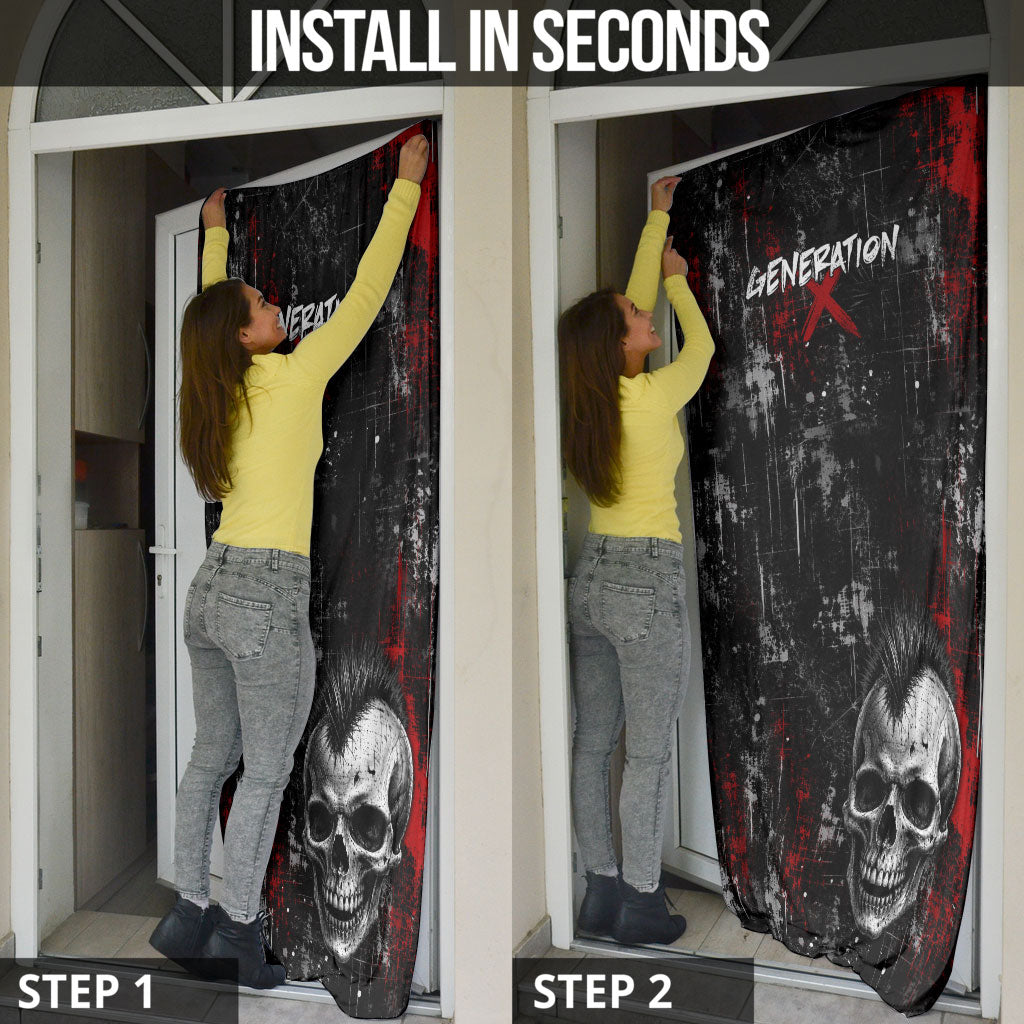 Generation X Mohawk Skull Door Cover Distressed Punk Rock Grunge