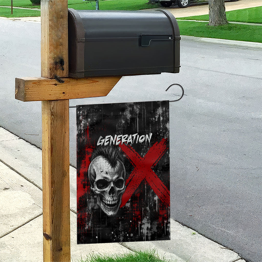 Generation X Mohawk Skull Garden Flag Distressed Punk Rock Grunge