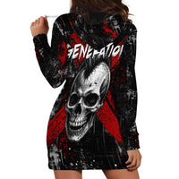 Generation X Mohawk Skull Hoodie Dress Distressed Punk Rock Grunge