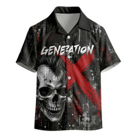 Generation X Mohawk Skull Kid Hawaiian Shirt Distressed Punk Rock Grunge