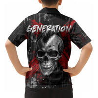 Generation X Mohawk Skull Kid Hawaiian Shirt Distressed Punk Rock Grunge