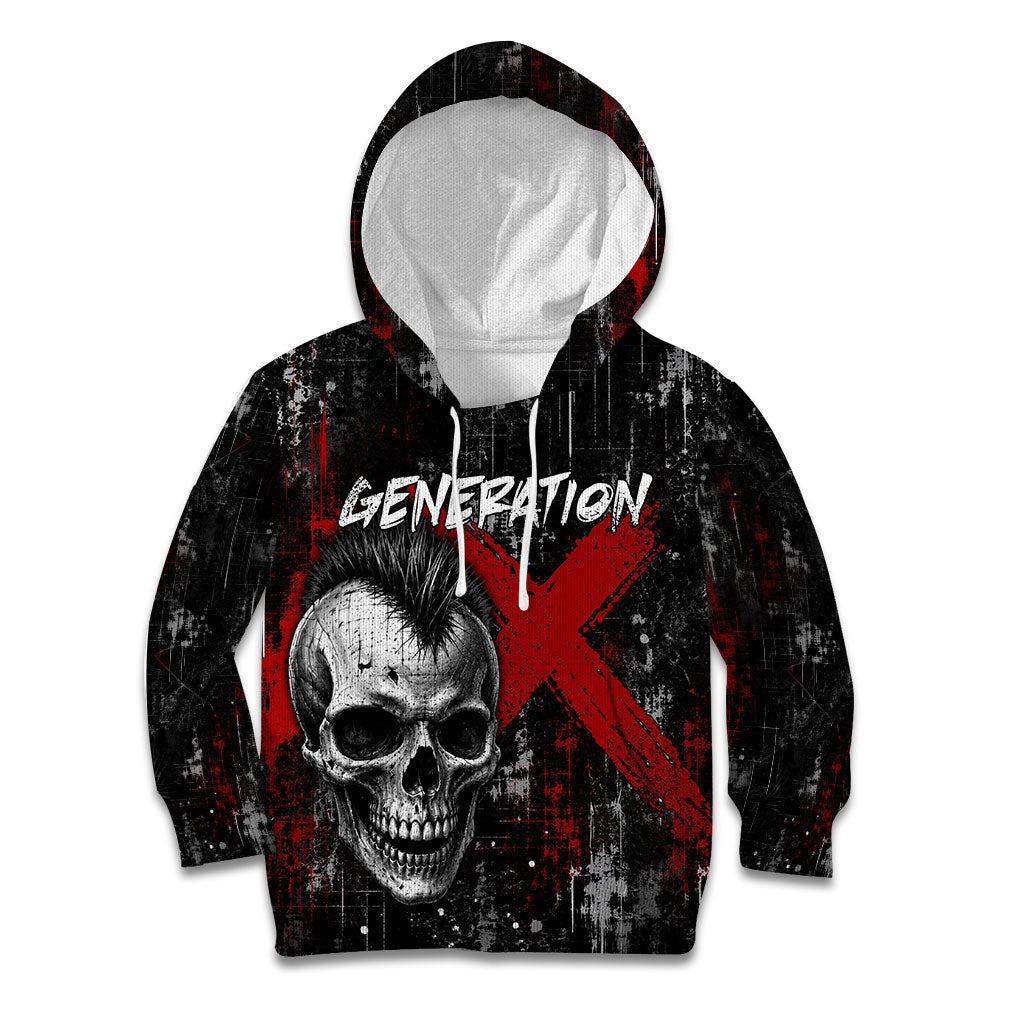 Generation X Mohawk Skull Kid Hoodie Distressed Punk Rock Grunge