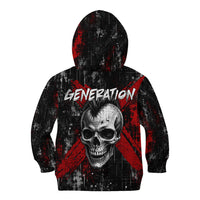 Generation X Mohawk Skull Kid Hoodie Distressed Punk Rock Grunge