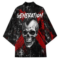 Generation X Mohawk Skull Kimono Distressed Punk Rock Grunge