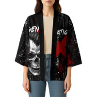 Generation X Mohawk Skull Kimono Distressed Punk Rock Grunge