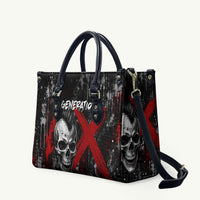 Generation X Mohawk Skull Leather Bag Distressed Punk Rock Grunge