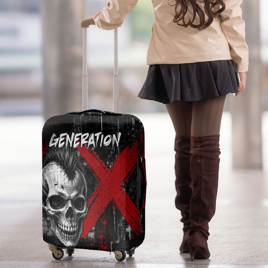 Generation X Mohawk Skull Luggage Cover Distressed Punk Rock Grunge