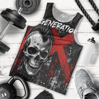 Generation X Mohawk Skull Men Tank Top Distressed Punk Rock Grunge