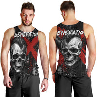 Generation X Mohawk Skull Men Tank Top Distressed Punk Rock Grunge