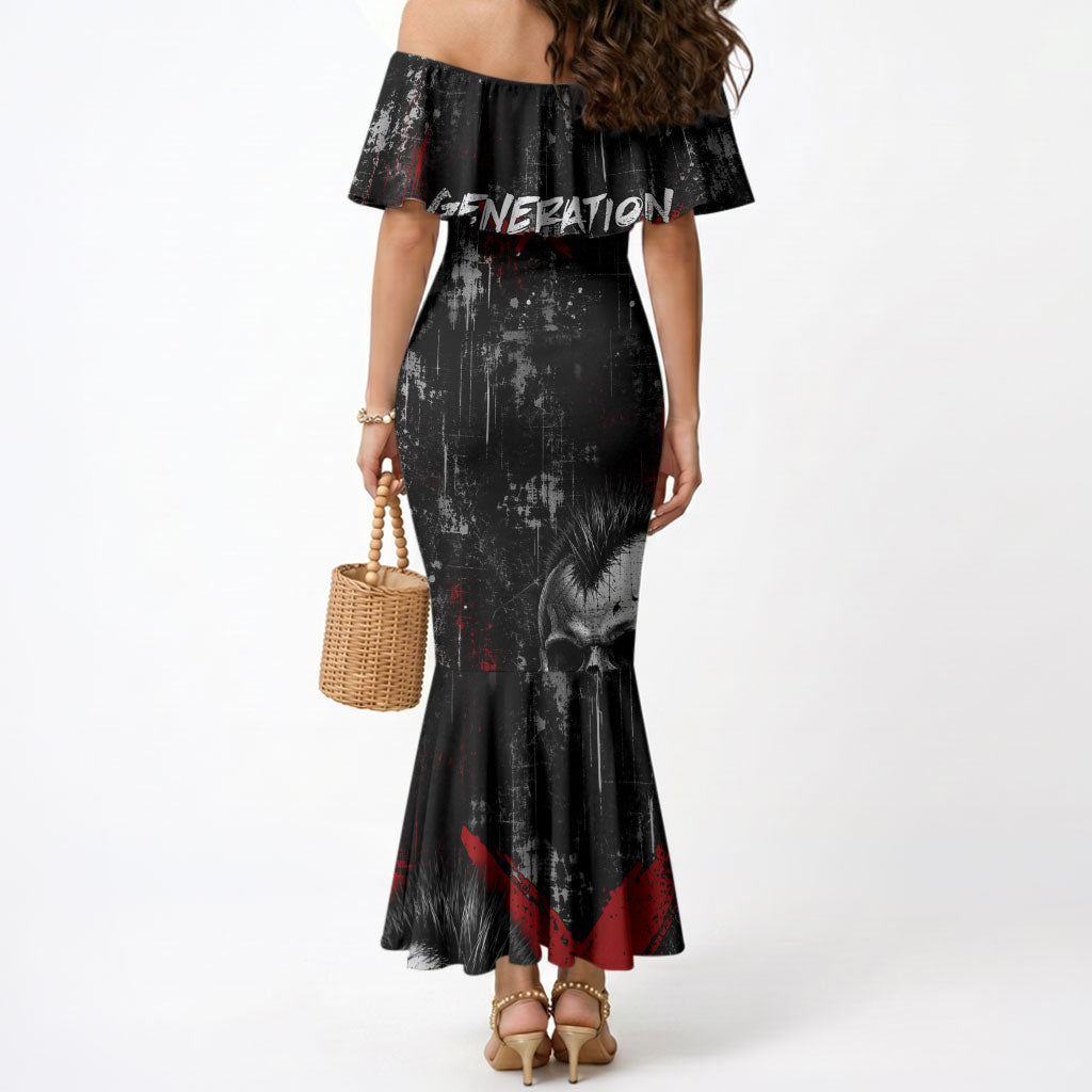 Generation X Mohawk Skull Mermaid Dress Distressed Punk Rock Grunge