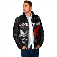 Generation X Mohawk Skull Padded Jacket Distressed Punk Rock Grunge