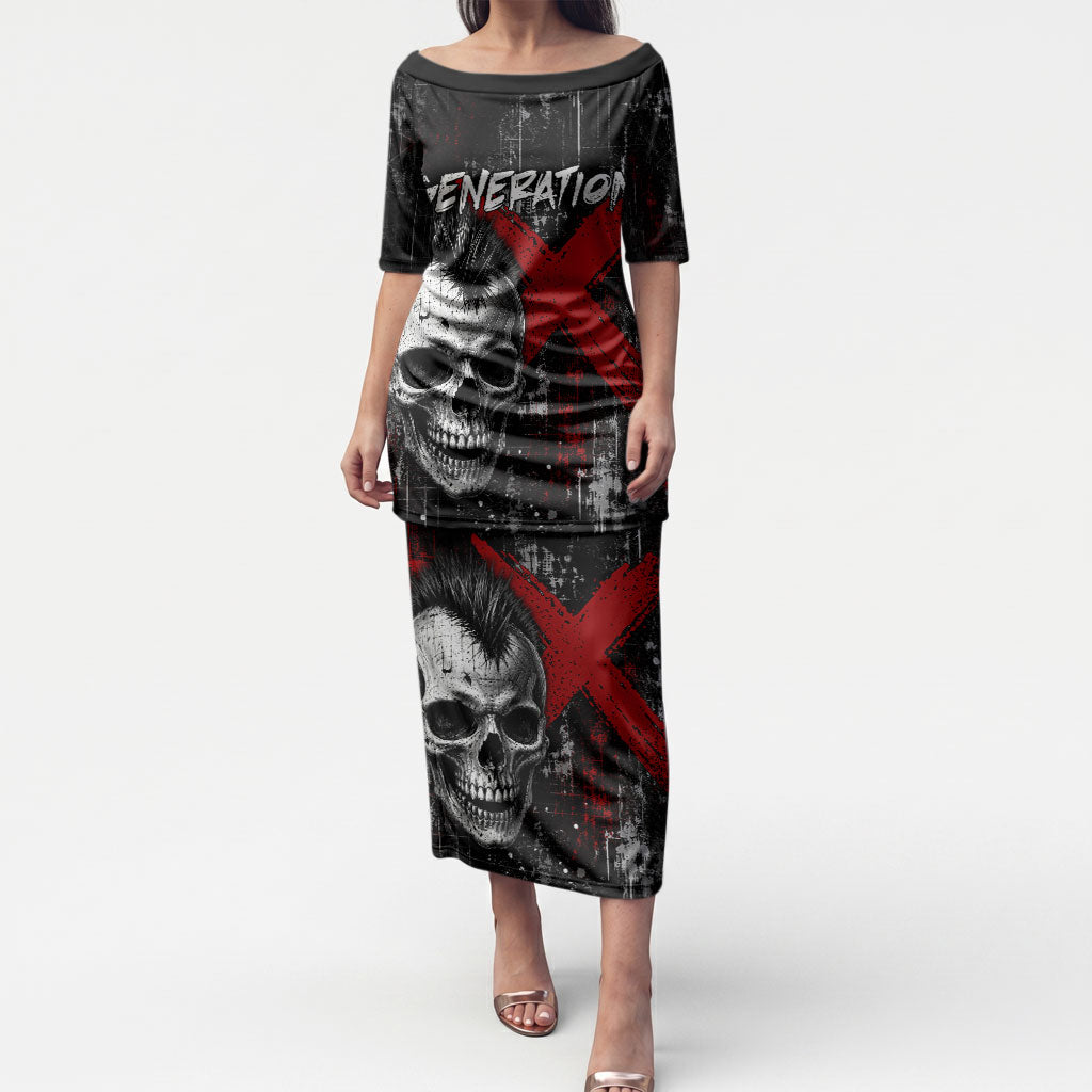 Generation X Mohawk Skull Puletasi Distressed Punk Rock Grunge