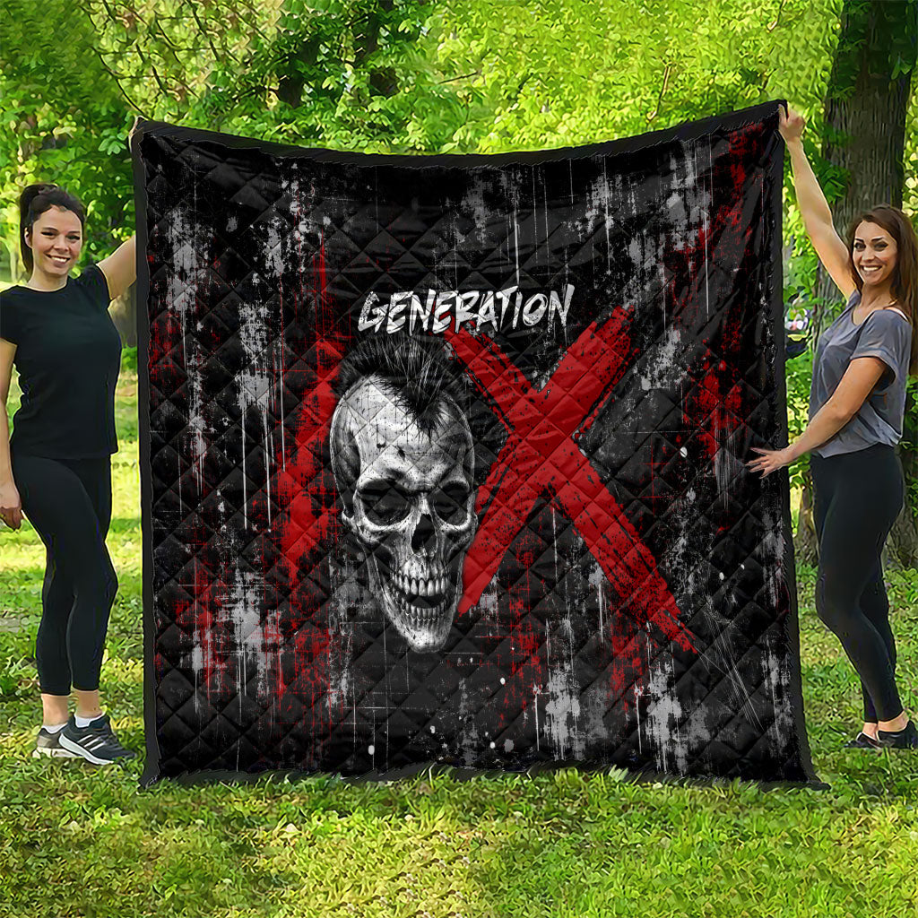 Generation X Mohawk Skull Quilt Distressed Punk Rock Grunge