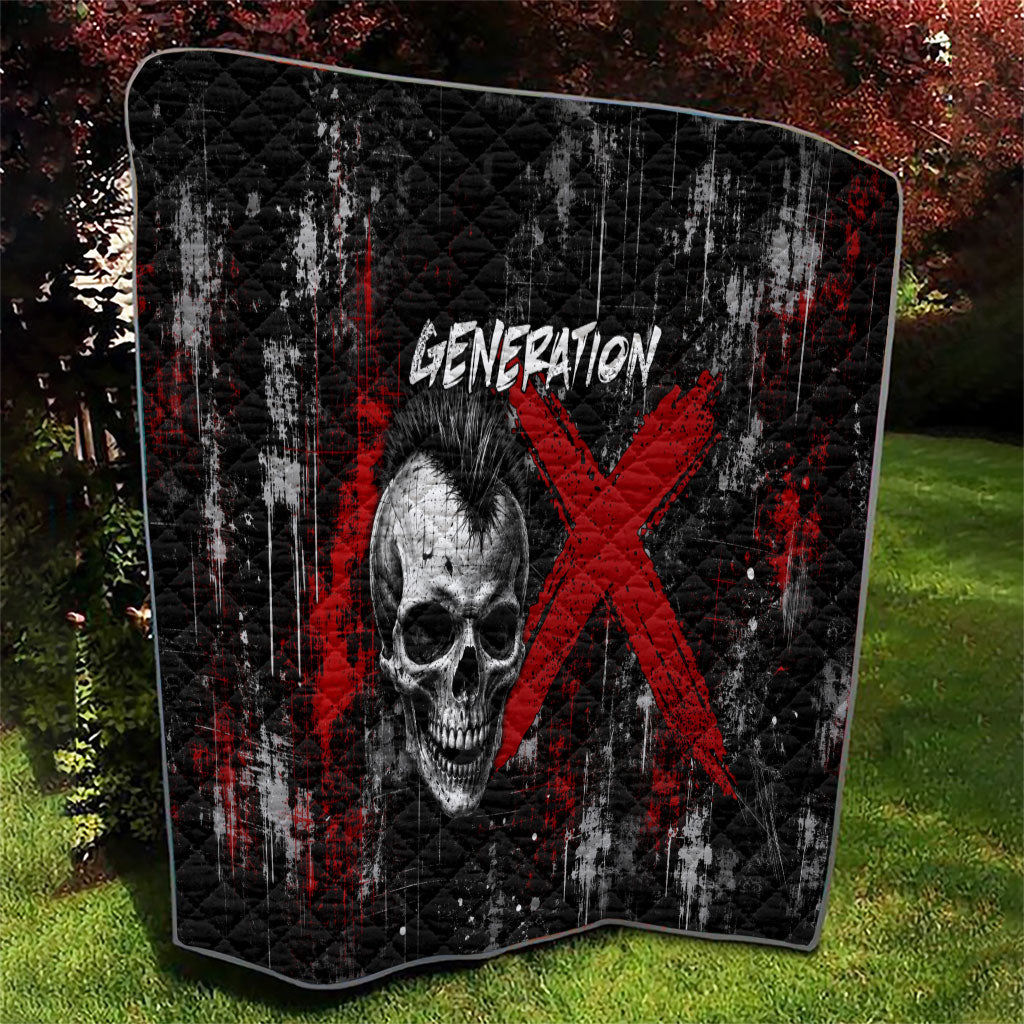 Generation X Mohawk Skull Quilt Distressed Punk Rock Grunge