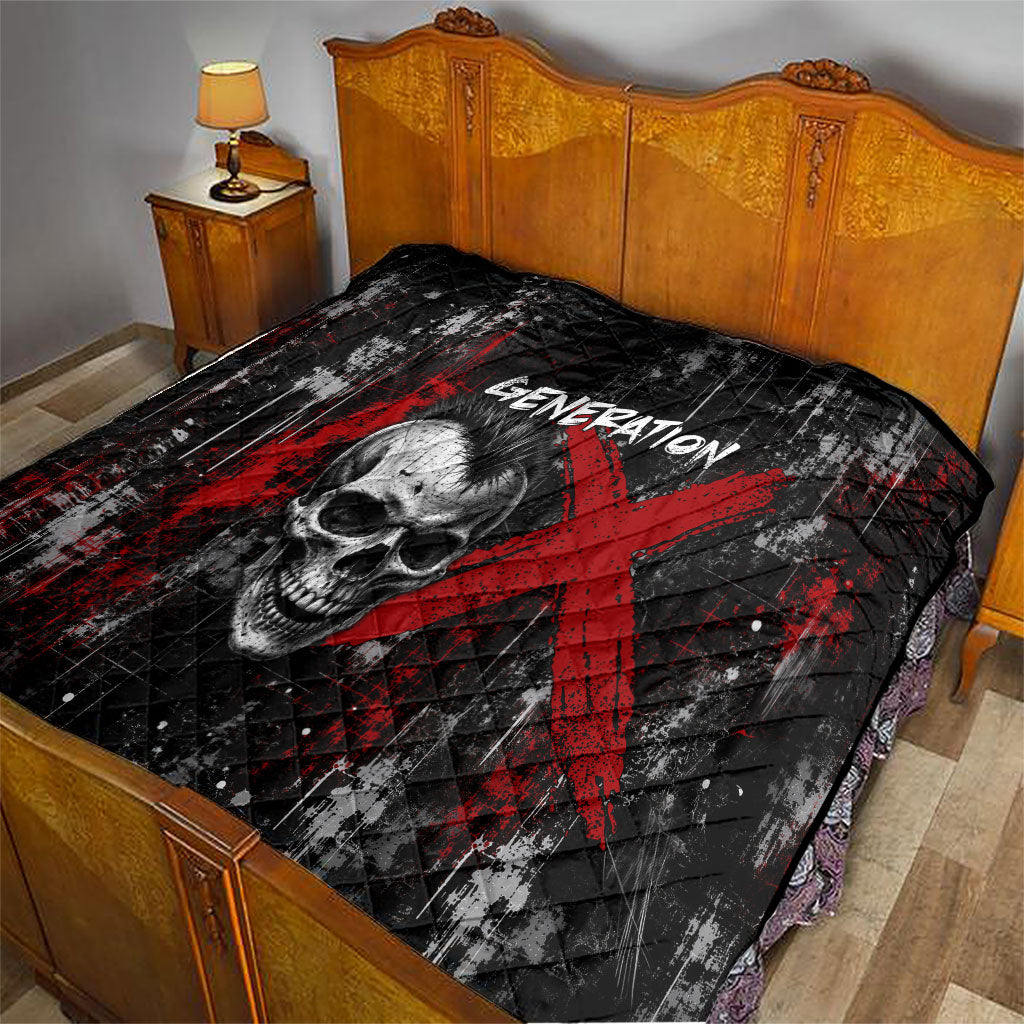Generation X Mohawk Skull Quilt Distressed Punk Rock Grunge