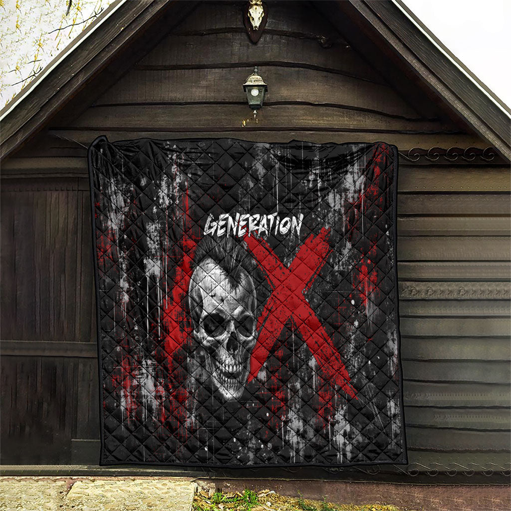 Generation X Mohawk Skull Quilt Distressed Punk Rock Grunge