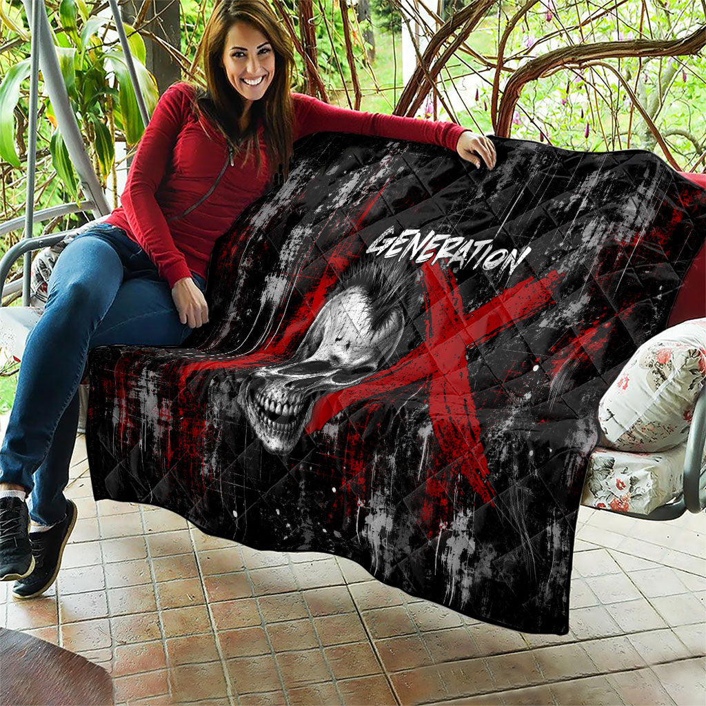 Generation X Mohawk Skull Quilt Distressed Punk Rock Grunge