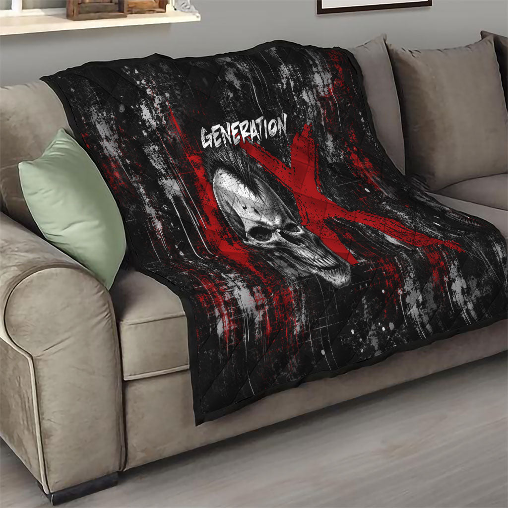 Generation X Mohawk Skull Quilt Distressed Punk Rock Grunge